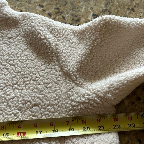 LANDS' END CREAM SHERPA FULL ZIP FLEECE JACKET WOMENS MEDIUM (10-12) - Picture 4 of 7